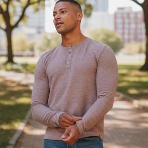 Threads for Thought Henley Shirt Men’s XL NWT | Purple Heather Sustainable